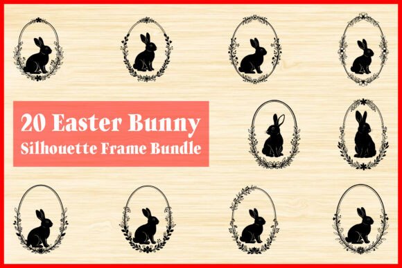 20 Easter Bunny Floral Frame SVG Bundle: A Springtime Graphic Design Asset