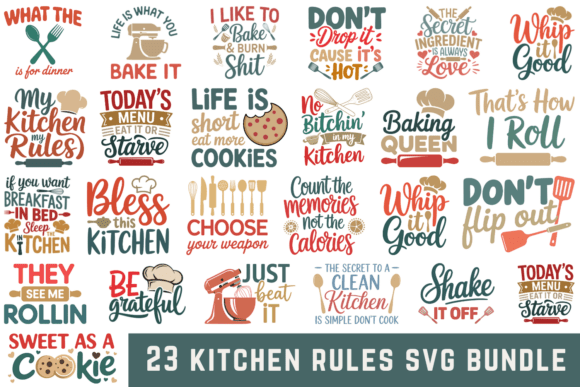 23 Kitchen Rules SVG Bundle Review for Crafts and Graphics
