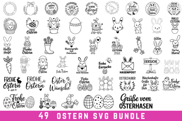 49 Ostern SVG Bundle: A Versatile Graphic Design Asset for Crafts and Seasonal Projects
