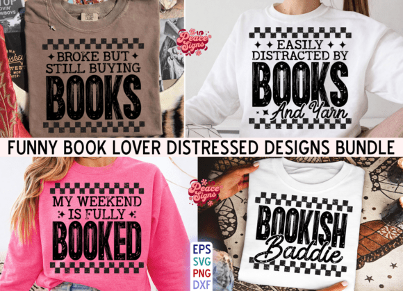 Book SVG Bundle, Funny Bookish Graphics for T-Shirt Designs