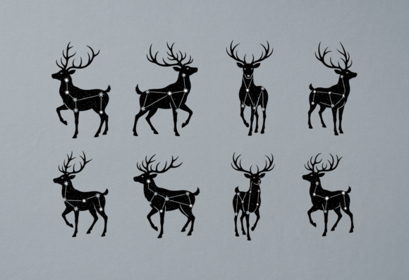 Celestial Deer Constellation SVG Clipart for Website and Editorial Design