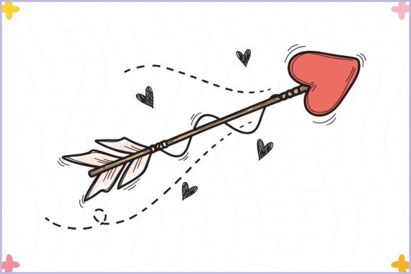 Cupid Heart Love Arrow SVG Clipart PNG: A Whimsical Embroidery Design for Real Projects