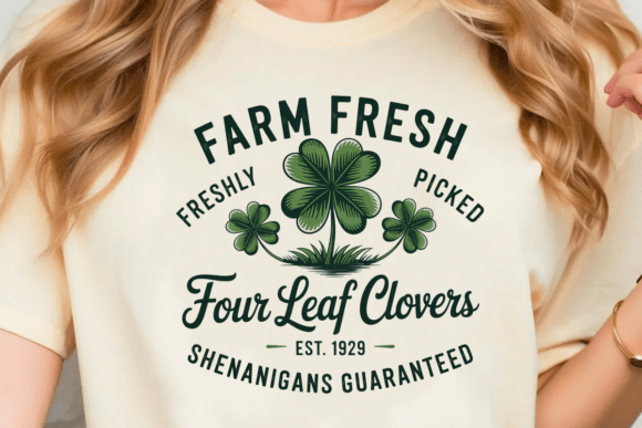 Farm Fresh Four Leaf Clovers SVG – A Versatile Graphic for Local Branding