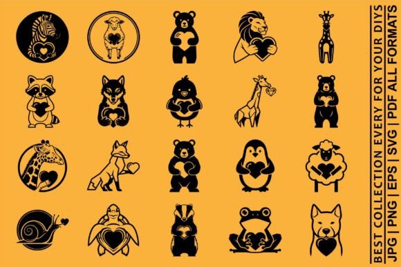 Friendship Love Animal Set: A Versatile Graphic Design Asset for Crafts