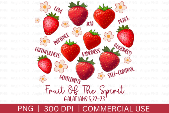 Fruit of the Spirit PNG, Strawberries – A Versatile Graphic for Crafts and Branding