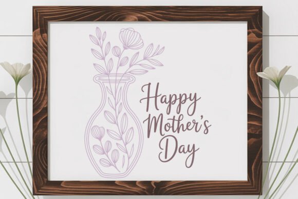 Happy Mother’s Day Floral SVG Art: A Versatile Graphic Design Asset for Crafts & Marketing