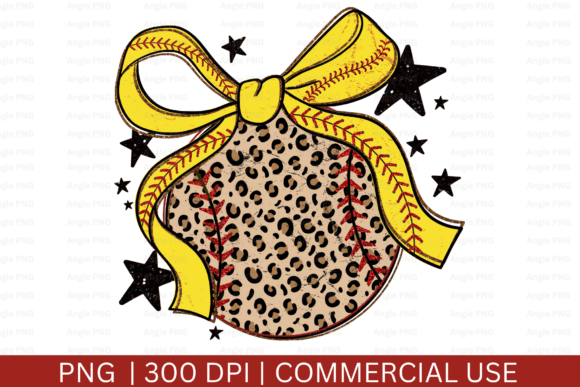 Preppy Leopard Coquette Softball PNG: A Versatile Graphic for Crafts and Branding