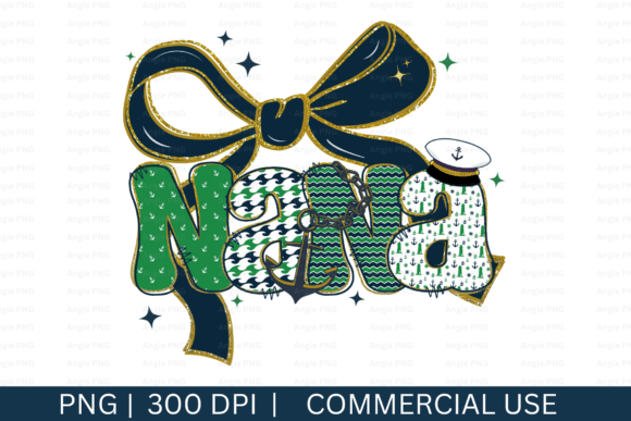 Preppy Nana Coquette Png, Nautical – A Versatile Graphic for Crafts and Graphics