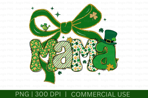 Preppy St. Patrick’s Day Mama PNG for Crafts and Graphics