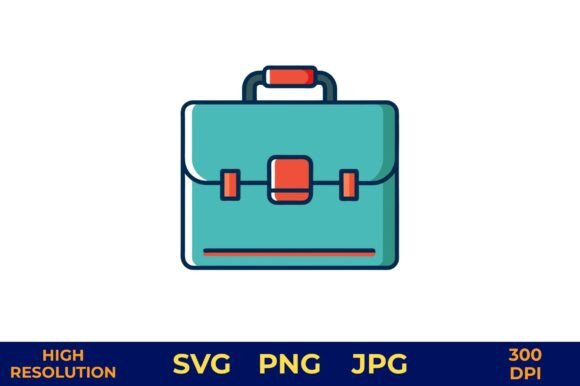 Teal Briefcase Vector with Red Details Review