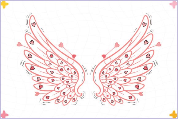 Valentine Hearts Angel Wings Clipart PNG: A Whimsical Graphic Design Asset for Marketing