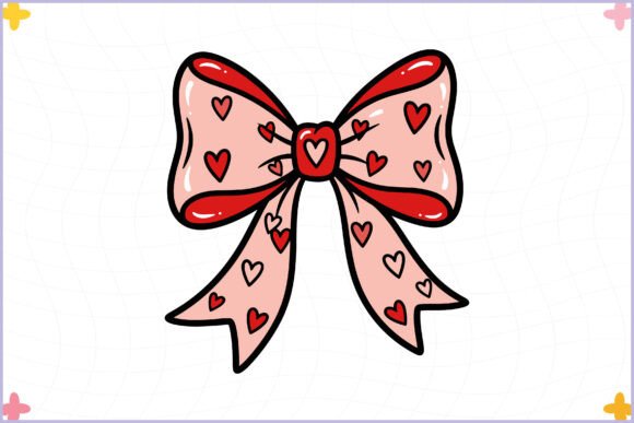 Valentines Bow Vector Clipart SVG PNG for Editorial and Web Design
